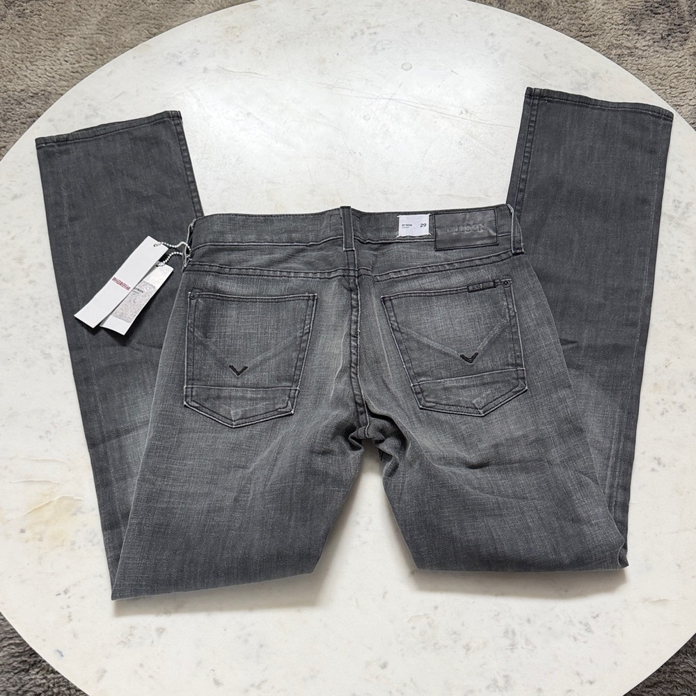 Hudson Jeans Men's Charcoal Straight Jeans - Picture 3 of 5